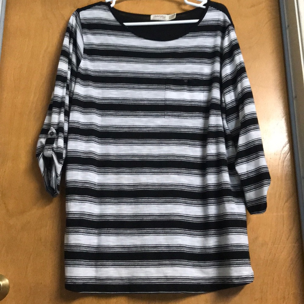 Black and white striped top